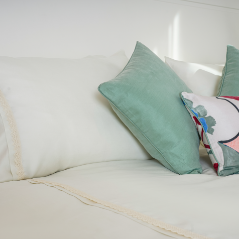 Dantelli Filiz Yeşili Okaliptüs Nevresim Takımı