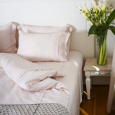 Paris Puanlı Pembe Okaliptüs Nevresim Takımı