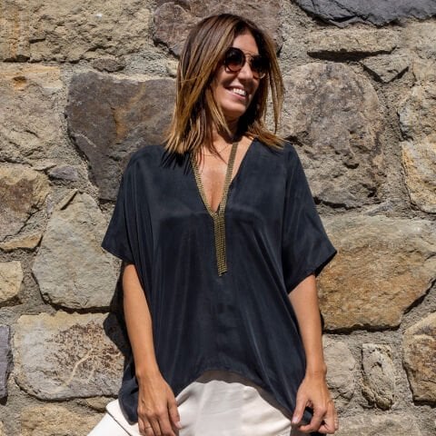 Okaliptüs V Yaka Bluz