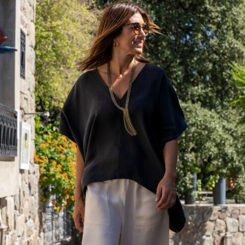 Okaliptüs V Yaka Bluz