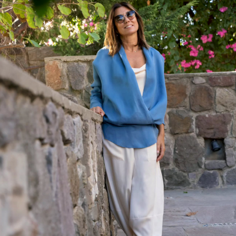 Okaliptüs Degaje Yaka Bluz